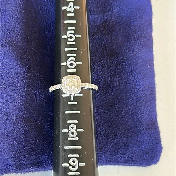 Moissanite Sterling Silver Ring - Picture 5 of 7